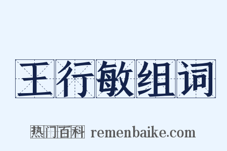 王行敏组词是什么意思的图片